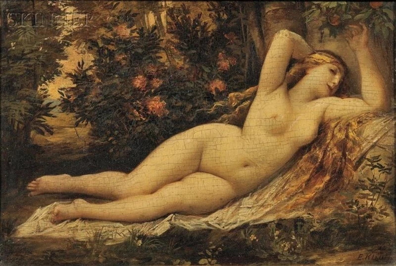 Nudo sdraiato in un paesaggio